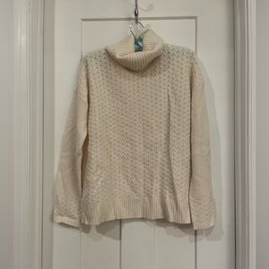 Ellen Tracy Cream Cashmere Turtleneck Sweater